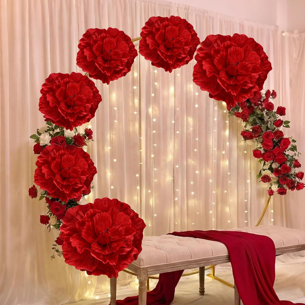 Giegxin 6 Pcs Giant Christmas Flowers Decor Large Christmas Tree Flower