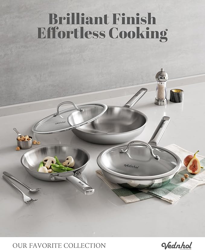 Stainless Steel Frying Pan Set, Frying Pan Stainless Steel, PFOA&PTFE Free - Image 2