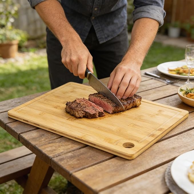 Utoplike Bamboo Cutting Board 16 x 12 inch, Wood Chopping Board - Image 7