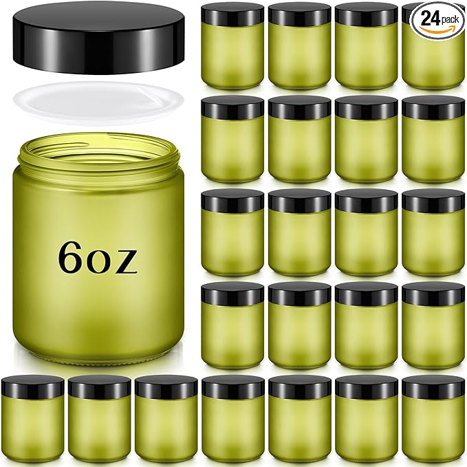 Domensi 24 Pcs Bulk 6oz Glass Jars by Domensi