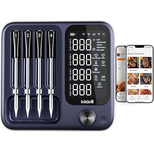 4-Probe Digital Meat Thermometer Wireless by InkGrill