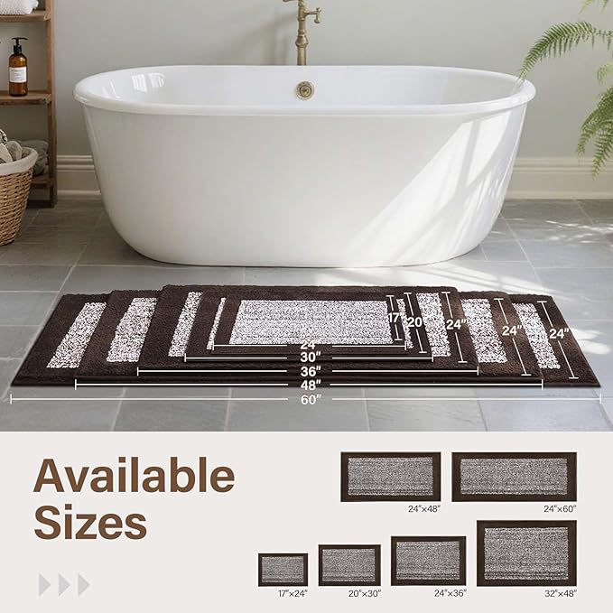 Bathroom Rugs 30x20 Non Slip Washable, Soft Absorbent Quick Dry Mats - Image 6