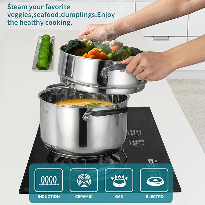 SLOTTET 6 Quart Stainless Steel Stock Pot - Image 4