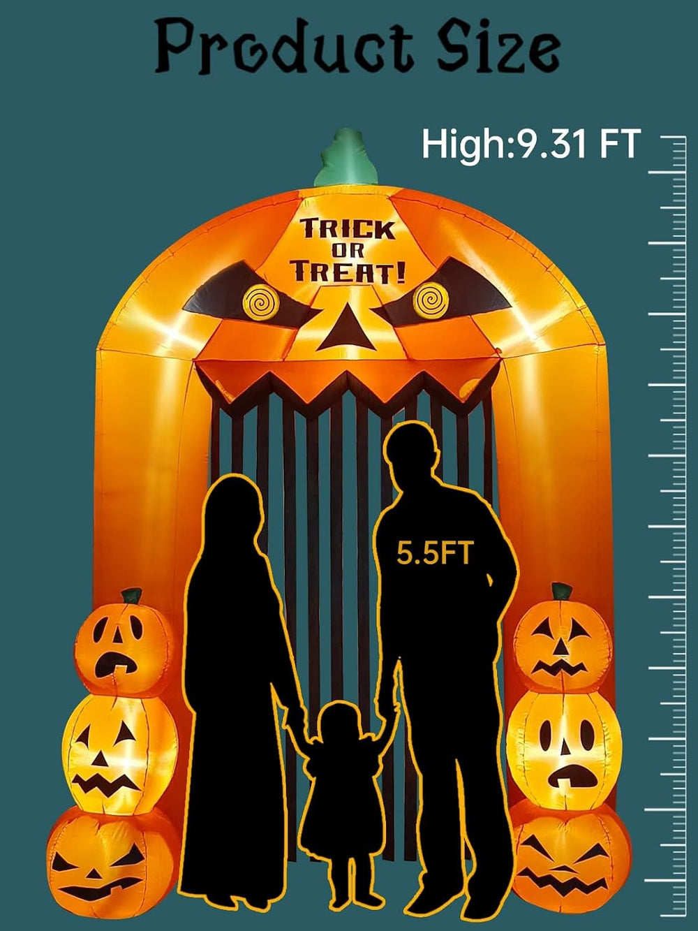 9.5 Feet Halloween Inflatable Arch, Kalolary Pumpkin Inflatables Archway