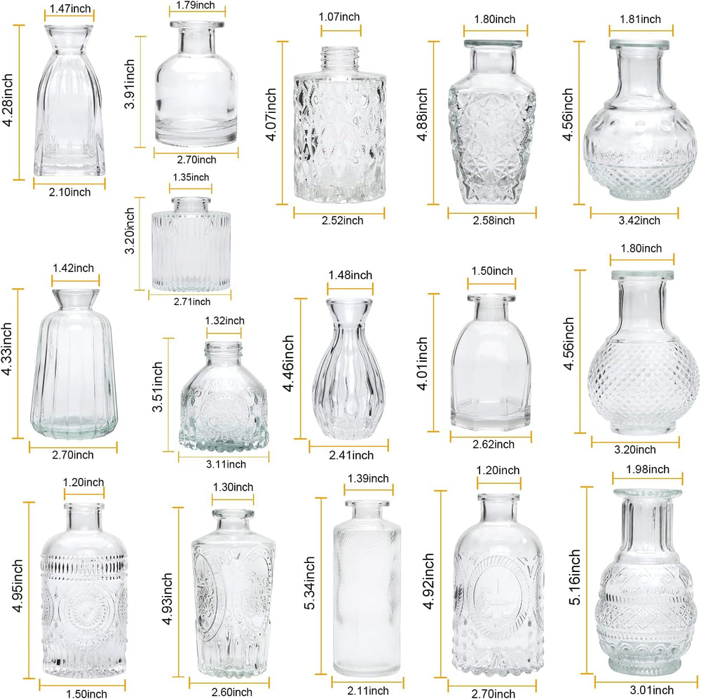 Glass Bud Vases Set of 32, Small Flower Vases for Wedding Centerpieces