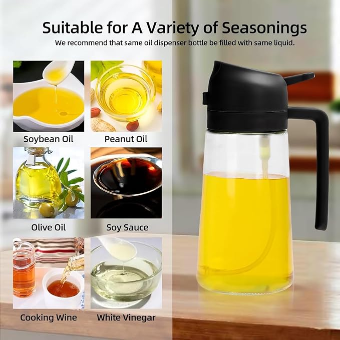 Aovdy Oil Sprayer for Cooking 16oz, 2 in 1 Olive Oil Dispenser and Oil Sprayer - Image 7