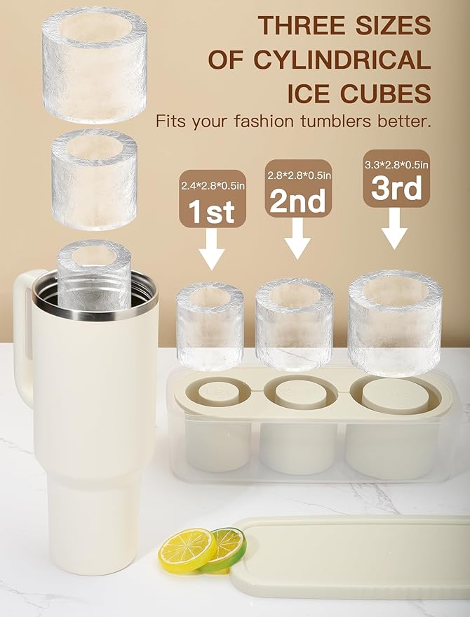 Ice Cube Tray for Tumbler Cup 30Oz-40Oz, Easy Fill and Release Ice Maker for - Image 2