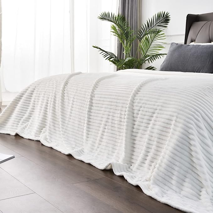 BEDELITE Fleece Blanket Queen Size – 3D Ribbed Jacquard Soft and Warm by BEDELITE