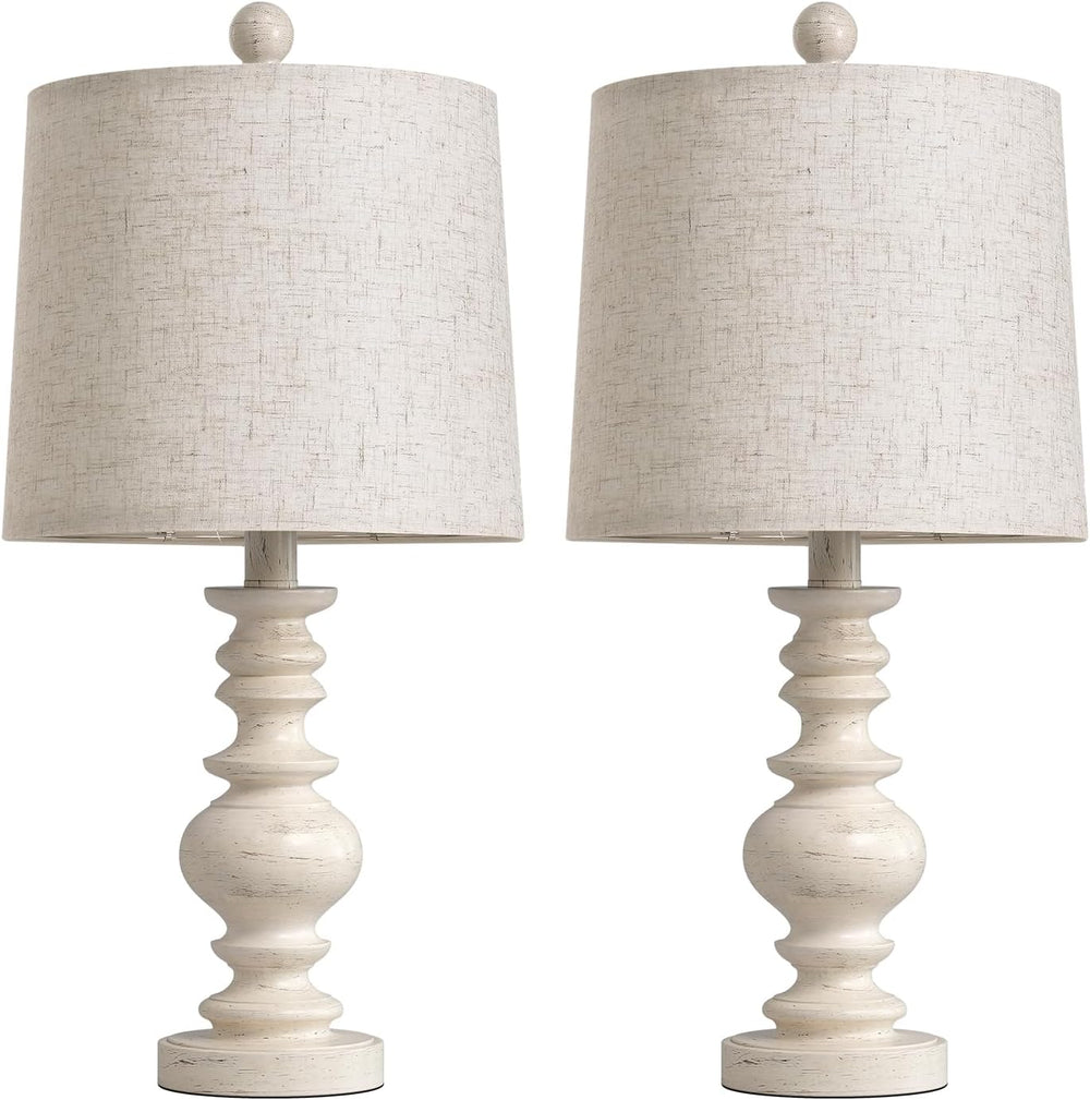 BOBOMOMO Tradition 20.5" Rustic Table Lamp Set of 2 for Living Room Farm...