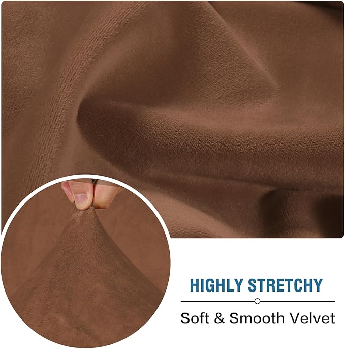 H.VERSAILTEX Velvet Stretch Individual Couch Cushion Cover Plush Cushion - Image 5