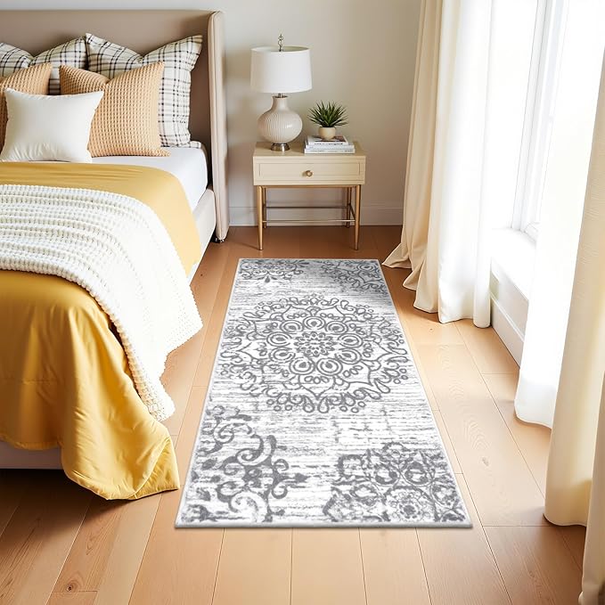 HEBE Hallway Runner Rug 2'x4' Washable Vintage Distressed Area Rugs Non Slip - Image 7