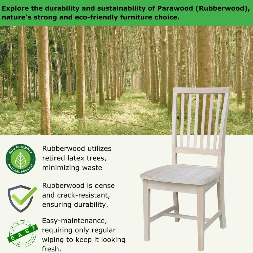 IC International Concepts Mission Armless Solid Wood Chairs, Unfinished