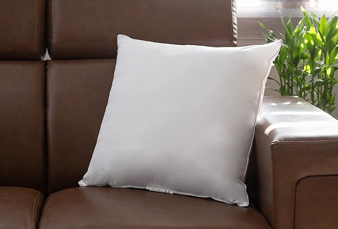 LANE LINEN 26x26 White Throw Pillow Inserts – Pack of 2 White, Fluffy - Image 7