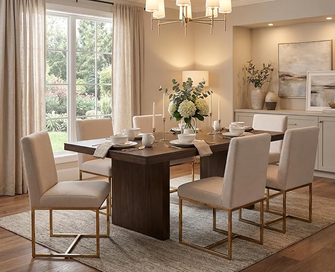 CIMOTA Modern Dining Chairs Set of 2, Upholstered Dining Room Chairs Armless ...