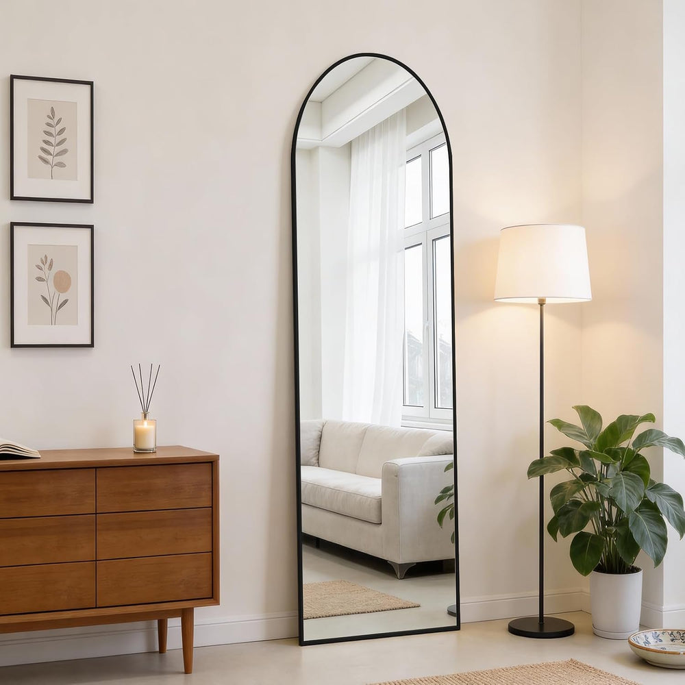 DUMOS 47"x14" Full Length Door Mirror, Arched Full Body Door Mirror...
