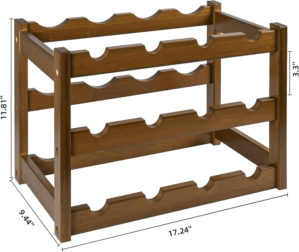 VASMIA Bamboo Wine Rack, Sturdy and Durable Wine Storage Cabinet Shelf, Wine ...