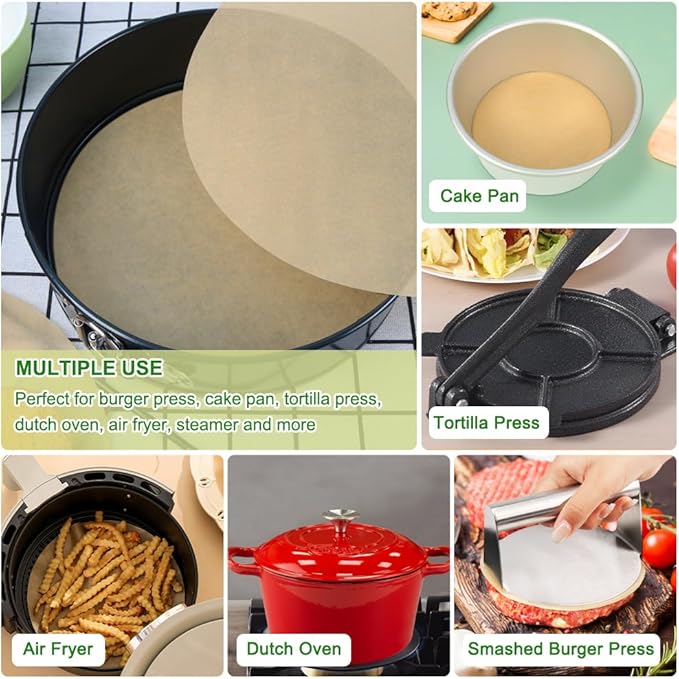 BOYAN 7 Inch Parchment Paper Rounds, Hamburger Patty Paper/Burger Press Paper - Image 7