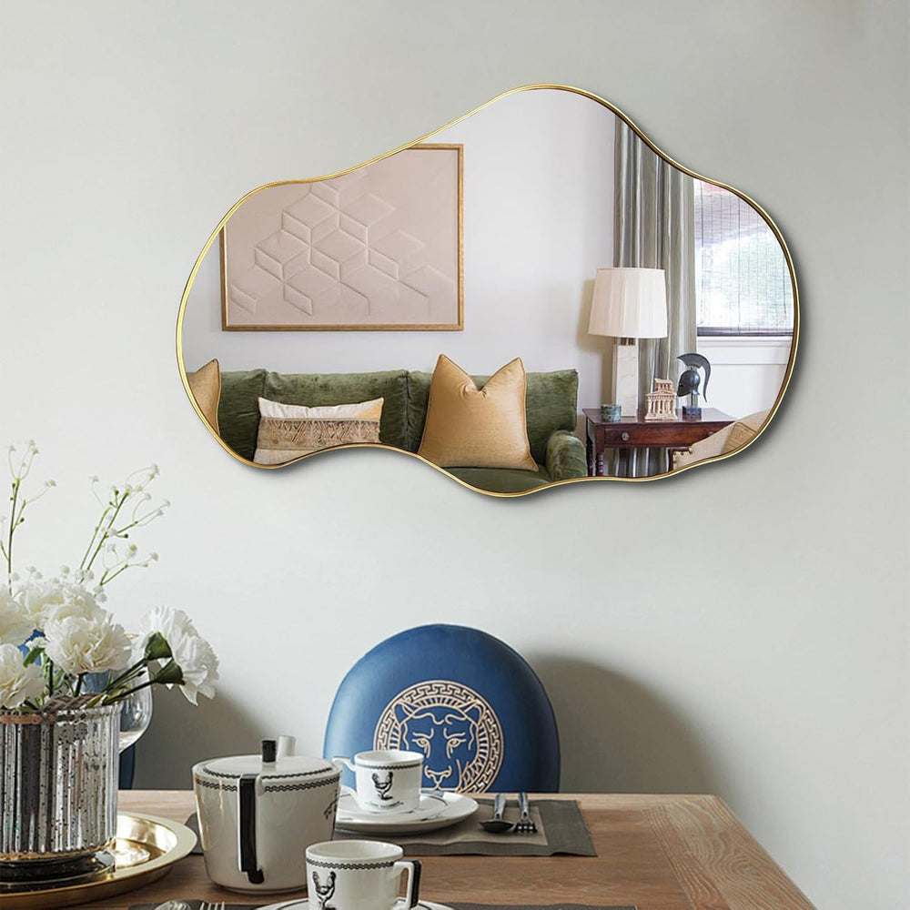 Irregular Wall Mirror, 30"x20" Asymmetrical Decorative Accent Mirro...