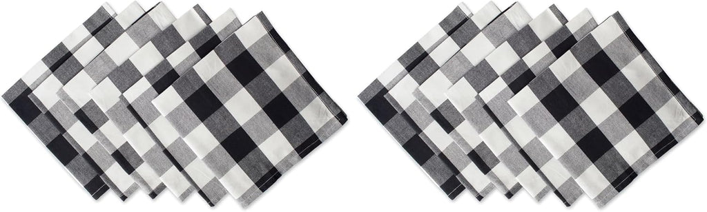 DII Buffalo Check Collection, Classic Farmhouse Napkin Set, 20x20, Black & White, 6 Piece (Pack of 2)