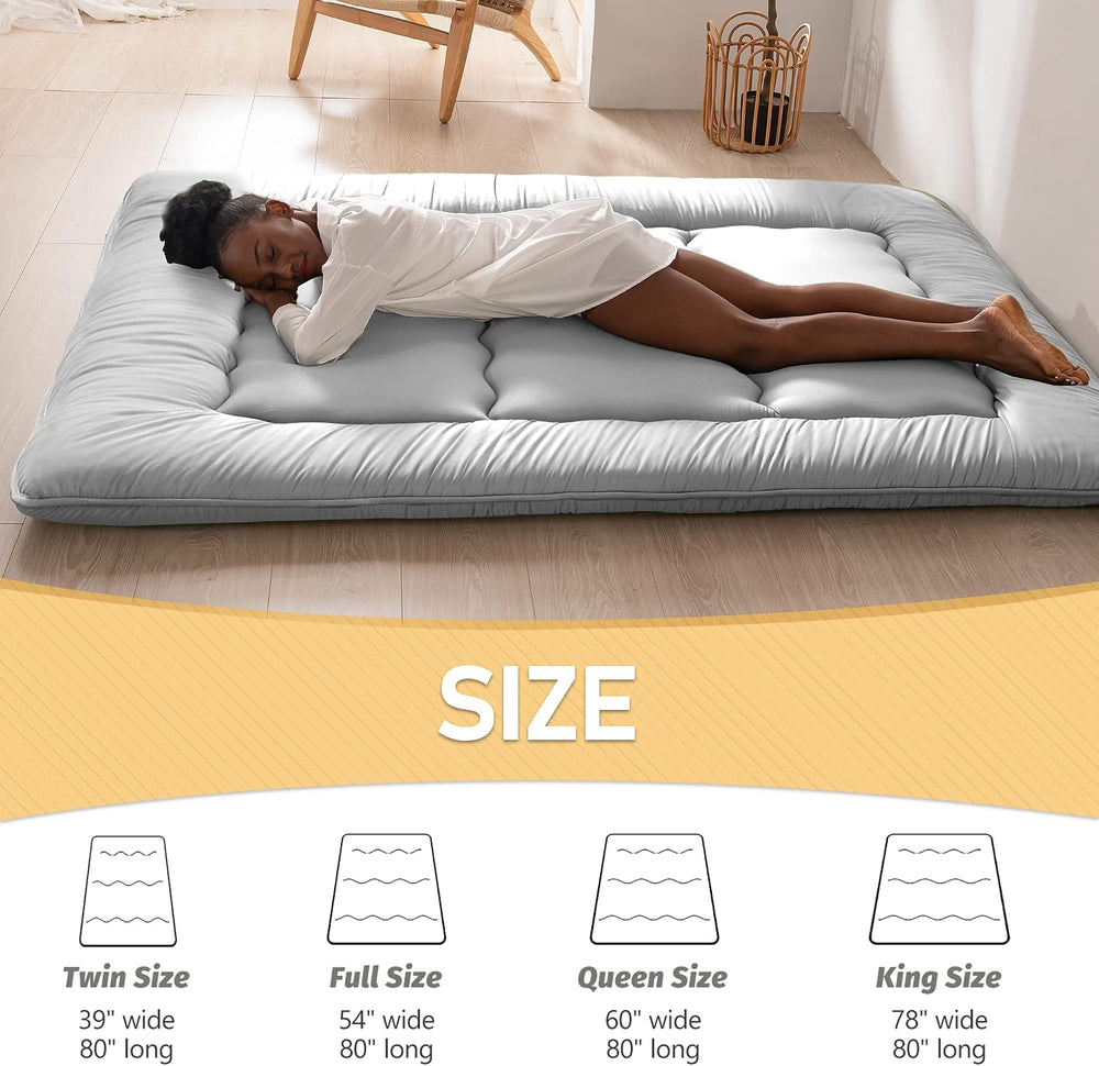 MAXYOYO Japanese Floor Mattress 4" Thick Queen Size Foldable Futon Mattress