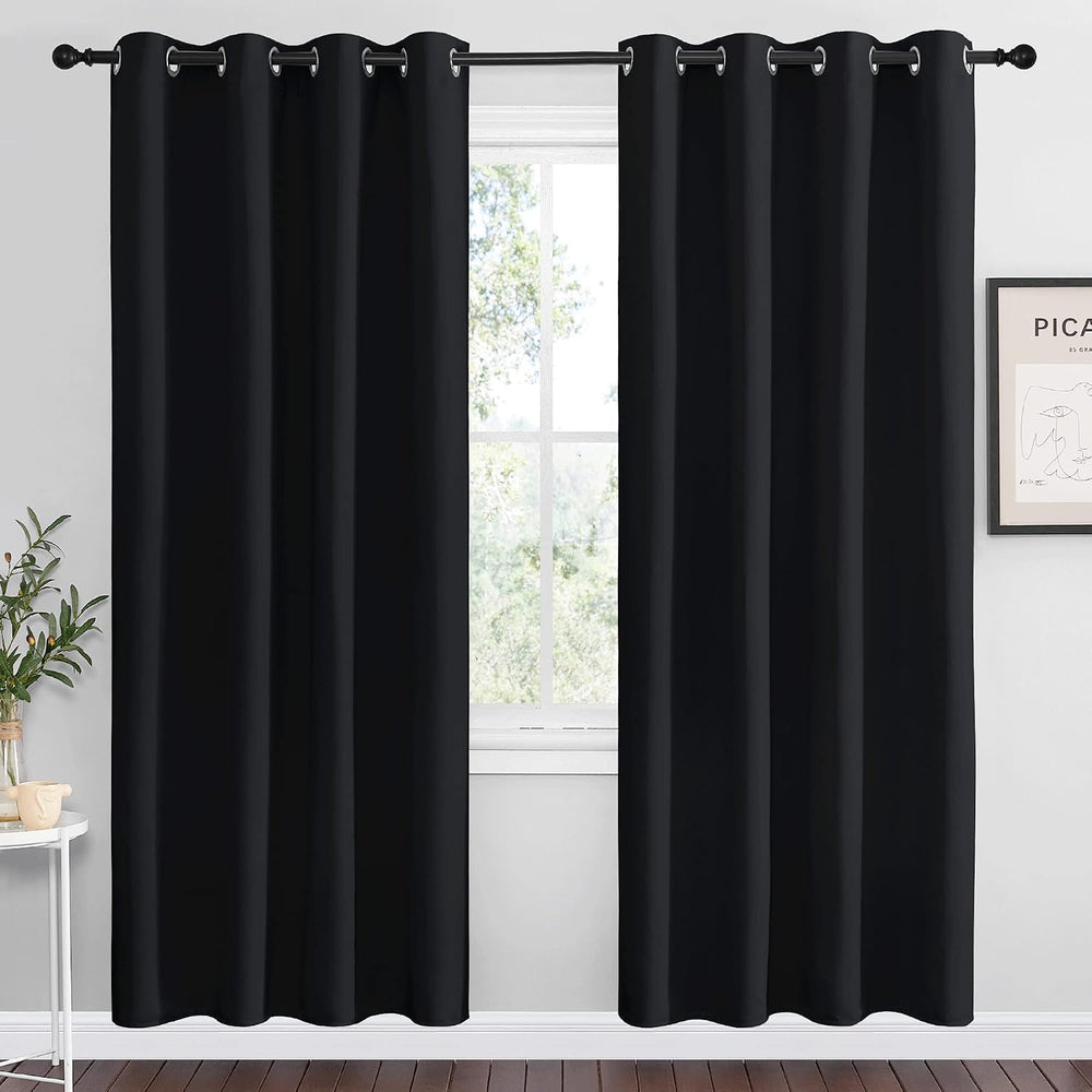 NICETOWN Black Blackout Curtains for Living Room 55" w x 78" L 2 Pa...