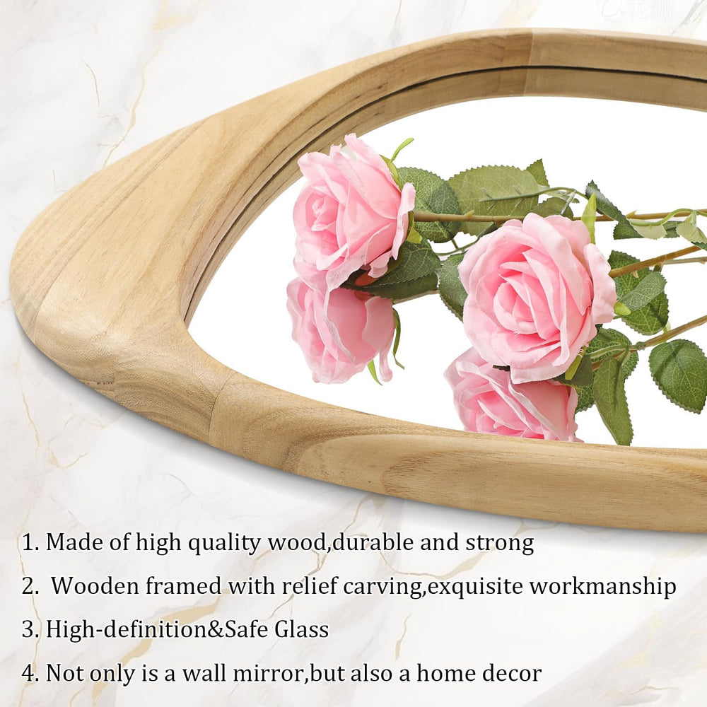 AAZZKANG Irregular Large Wall Mirror Wooden Asymmetrical Hanging Mirrors