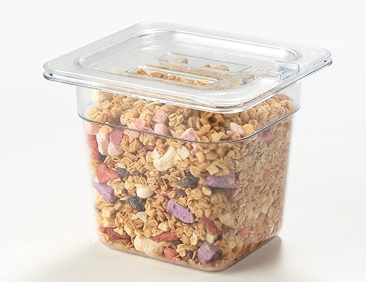 CURTA 6 Pack NSF Notched Food Pan Cover, 1/6 Size Clear Polycarbonate Lid - Image 3