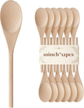 12 Pcs Wooden Spoons for Cooking, MORGLES 10-Inch Serving Spoons for Stirring by Morgles