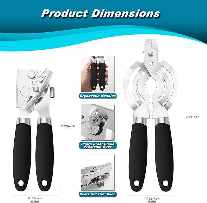 Can Opener Manual, Heavy Duty Handheld Can Opener - Image 5