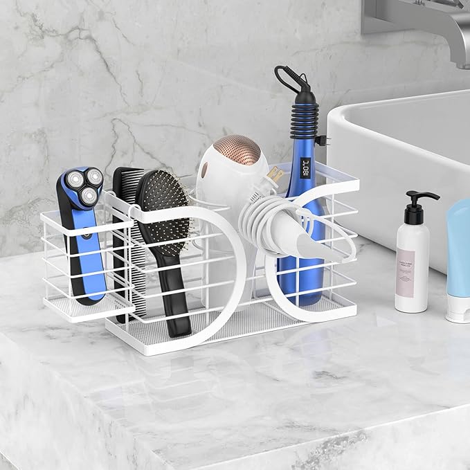 Hair Dryer Holder 3in1 Hair Tool Organizer/Wall Mounted, Cabinet Door or - Image 5