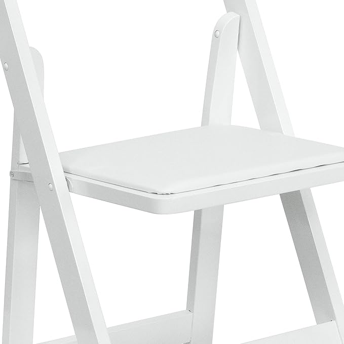 Flash Furniture 2 Pack HERCULES Series White Wood Folding Chair with Vinyl Pa...