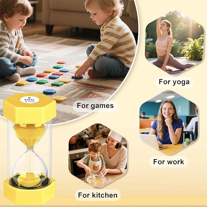 10 Minute Sand Timer Hourglass, Unbreakable 10 Min Hourglass Sand Watch - Image 5