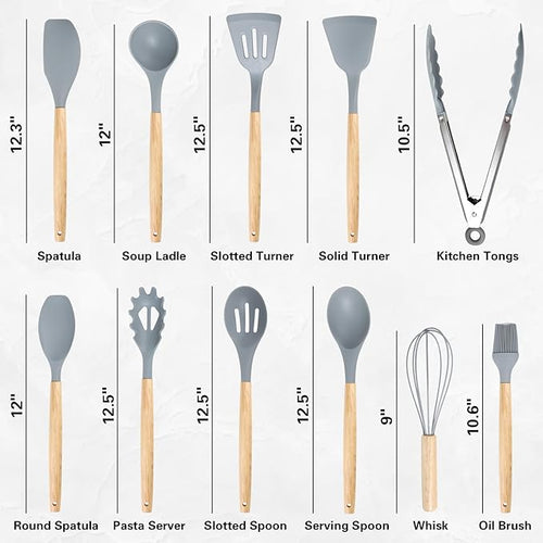 19 PCS Kitchen Cooking Utensils Set, 11 Pieces Silicone Cooking Utensils Set 6 - Image 2