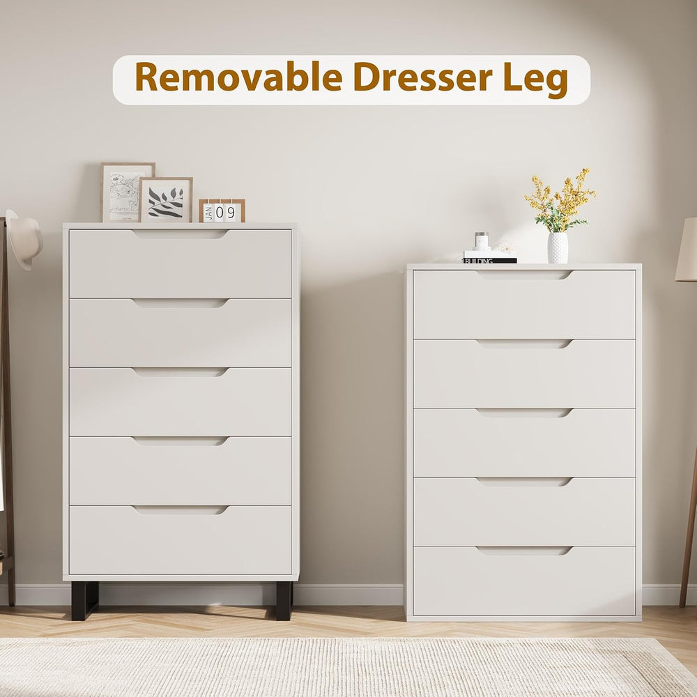 Garvee 5 Dresser for Bedroom, 50.5" Vertical Dresser Drawer with Storage