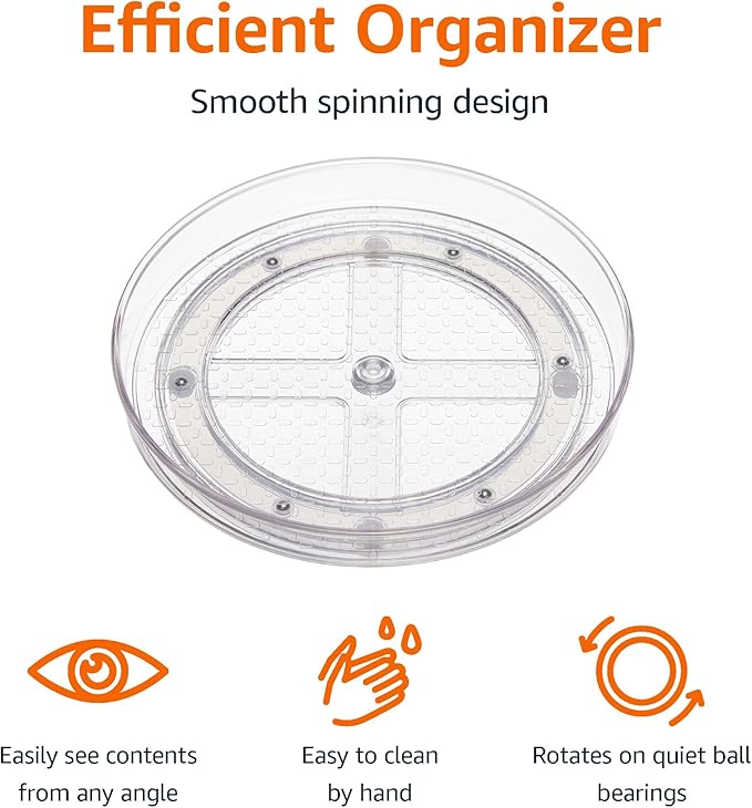 Amazon Basics Clear Lazy Susan Turntable Organizer - Image 2