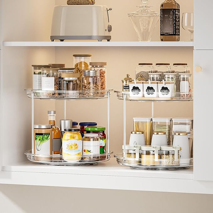 LAMU 2 Tier Lazy Susan Turntable Organizer - Image 6