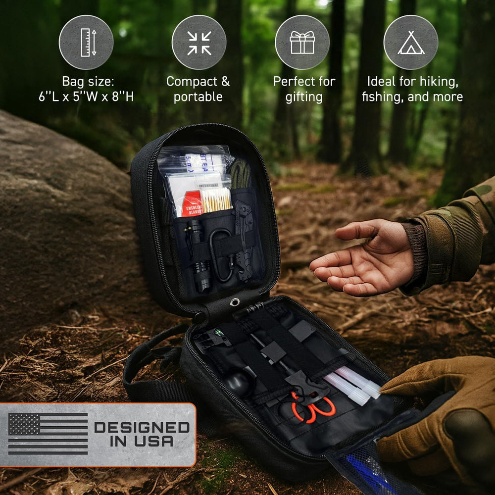 GunZee 175-Piece Survival Kit, First Aid Kit for Emergency and Outdoor Advent...