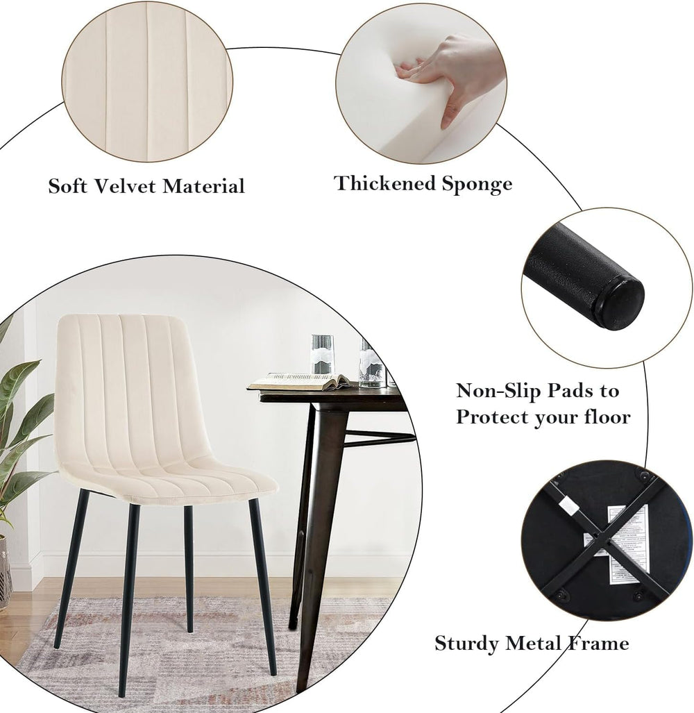 Modern Round Glass Dining Table Set for 4, 47'' Large Tempered Glass ...