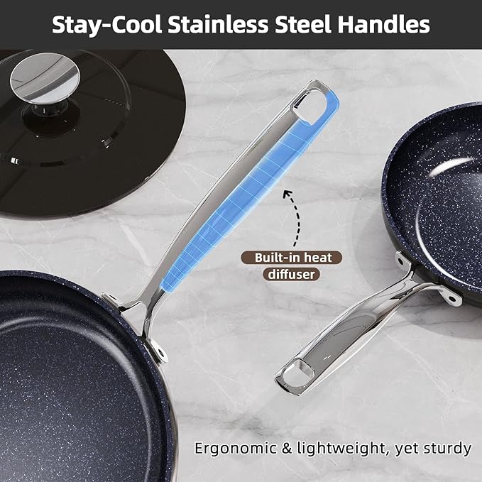 Nuwave Lux 13pc Forged Lightweight Cookware Set PFAS Free, Healthy G10 Duralon