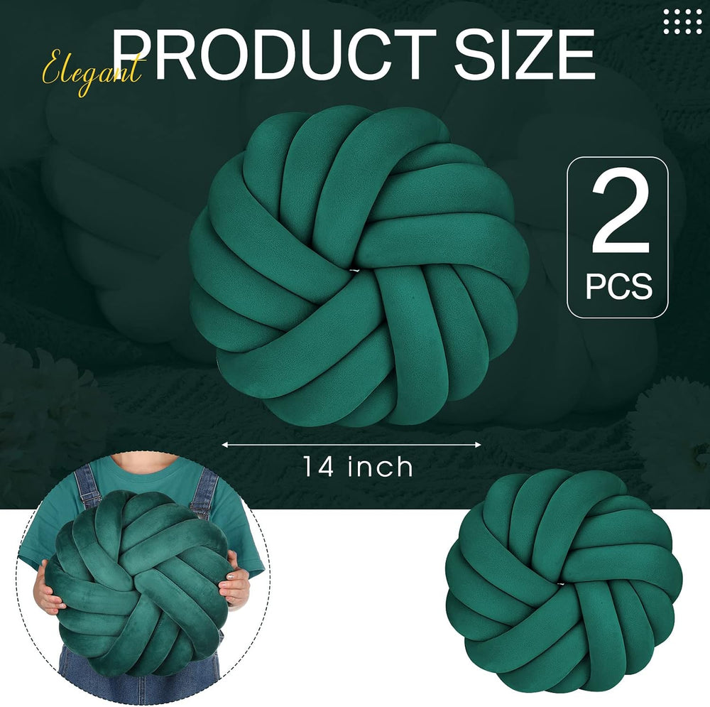 Fumete 2 Pcs 14'' Modern Throw Pillows for Bedroom, Green