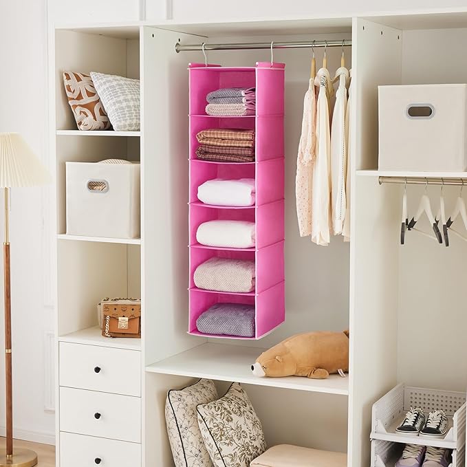 MAX Houser 6-Shelf Hanging Closet Organizer, Hanging Storage Shelves - Image 2