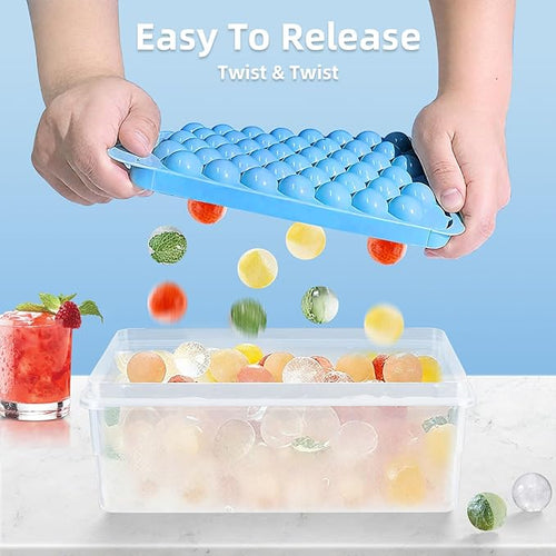 2 Pack Ice Cube Trays Set -with Lids, Storage Container & Ice Tongs, 66-Count - Image 2