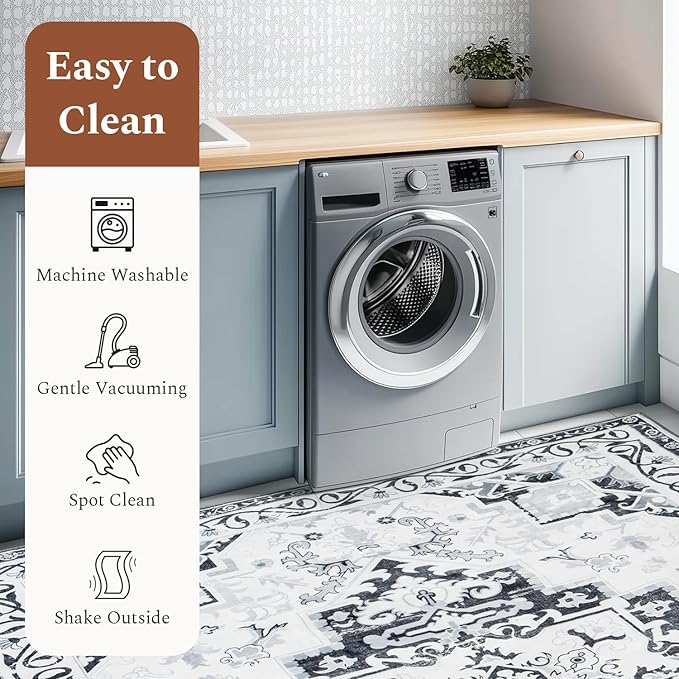 Rugflix 5x7 Area Rug for Living Room, Machine Washable Area Rugs - Image 5