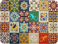 Giwawa Mexican Tile Dish Drying Mat 18"x24" Talavera Boho Floral Print Dish by Giwawa
