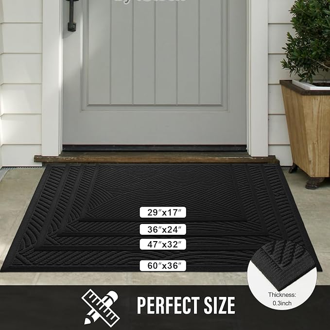 HIYARD Sturdy Front Door Mat, Absorbent Muddy Dirt Resist Welcome Door Mats - Image 6
