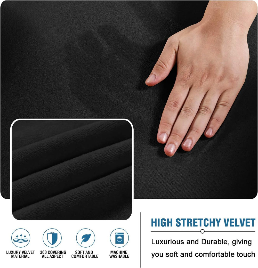 H.VERSAILTEX Velvet Futon Cover Armless Sofa Covers Sofa Bed Covers Stretch F...