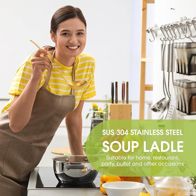 Patelai Hot Pot Slotted Ladle Set Stainless Steel Soup Ladle Strainer Scoops - Image 7