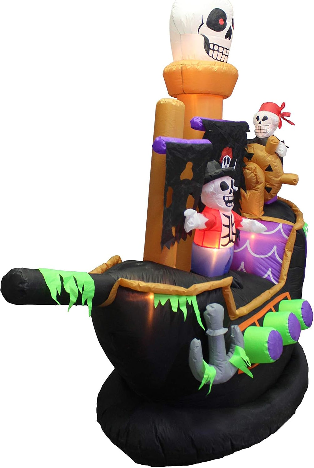7 FT Halloween Inflatable Skeletons Ghosts on Pirate Ship