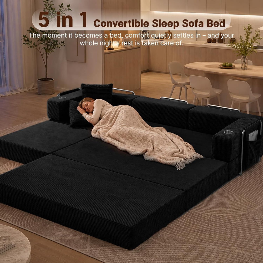 Modular Sectional Sofa, 108" L-Shaped Couch with Deep Seat