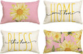 AVOIN colorlife Home Sweet Home Spring Summer Flowers Pink Throw Pillow Covers by AVOINcolorlife